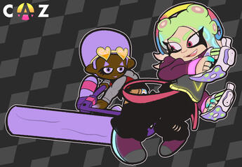 Otoko Mooray and Octoling!CAZ (2026 Artfight attack for FlavorText64)