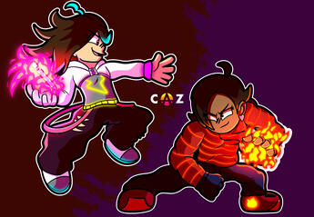 Fire CAZ vs. Martha (2026 Artfight attack for mouse_boi93)