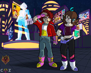 Cassi and Cory in Hero Town (collab with krimsonkistune_arts)