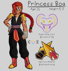 Boa, princess of a snake-like alien warrior race. (2023)