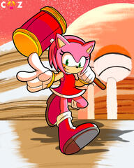 Amy Rose (Fullbody + Scenic Background Commission)