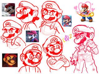 Smash Mario doodles