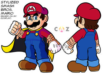 Stylized Smash Bros. Mario (based on my cosplay)