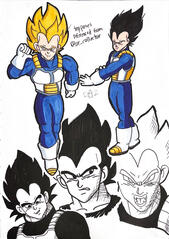 Vegeta Doodles with Alcohol Markers